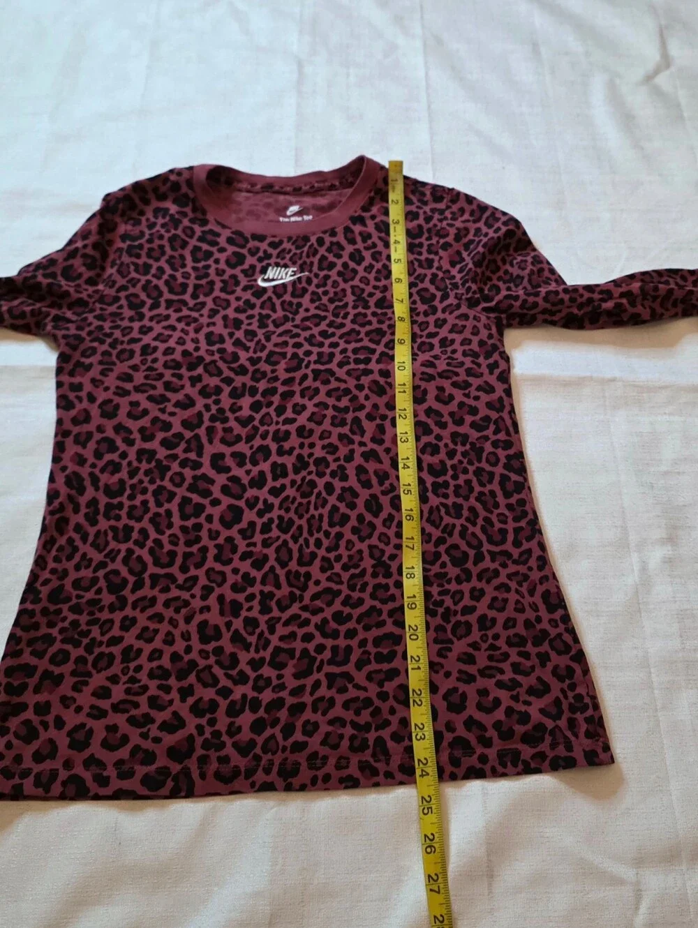 Nike The Nike Tee Cedar Berry Leopard Print Long Sleeve Top Size Small